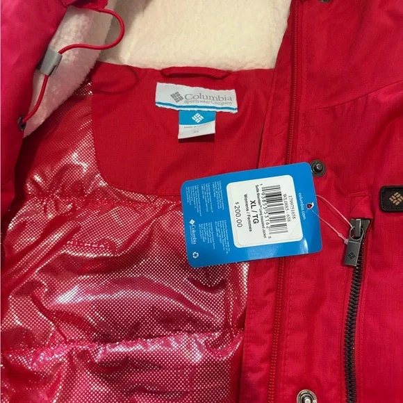 Columbia Vibrant Red Hooded Jacket new with tag size xl - Picture 4 of 9